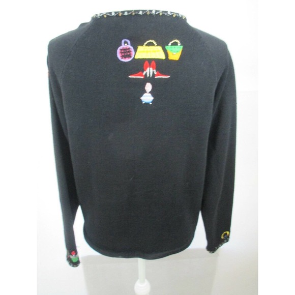 Berer2 M Fun Sweater Beads Sequins Embroider Takako Sakon Zip Long Sleeve Women - Picture 4 of 11